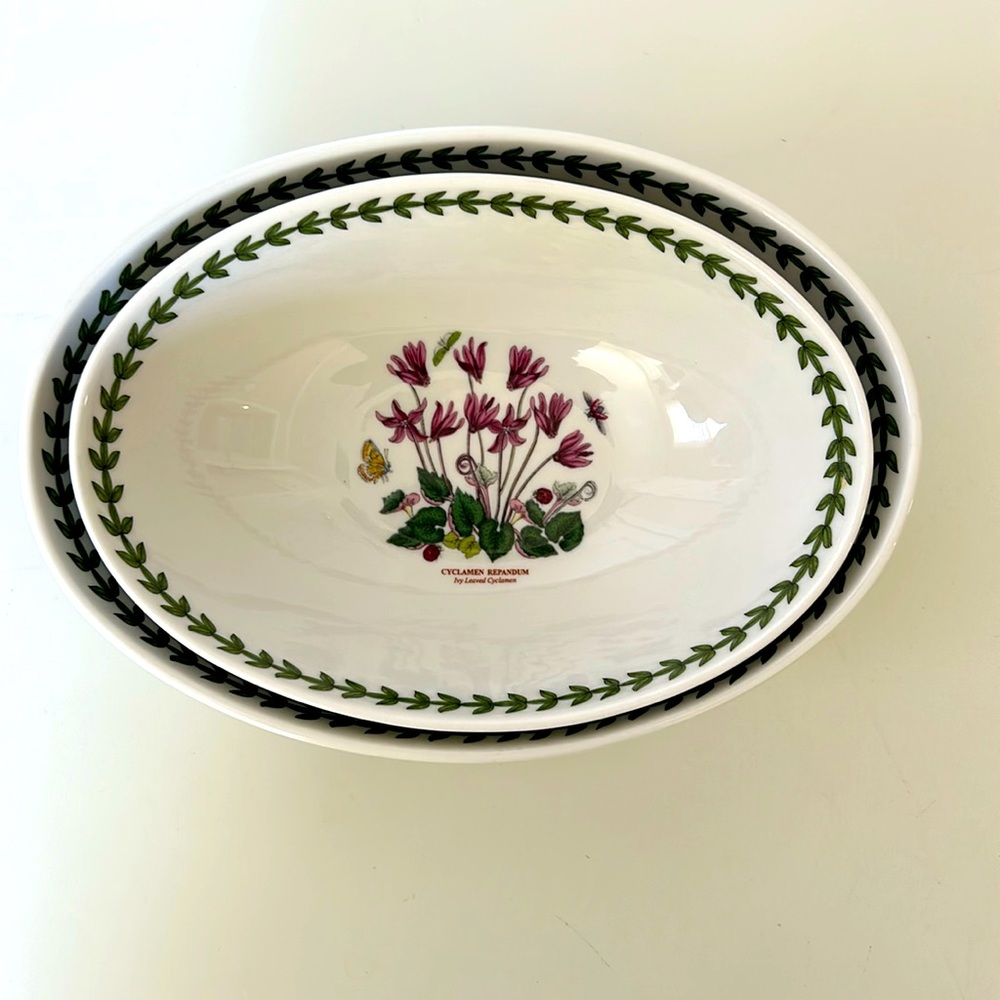 Portmeirion Botanical Gardens set of 2 oval serving bowls.